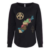 Appalachian Trail Hiking Map Womens California Wash Sweatshirt