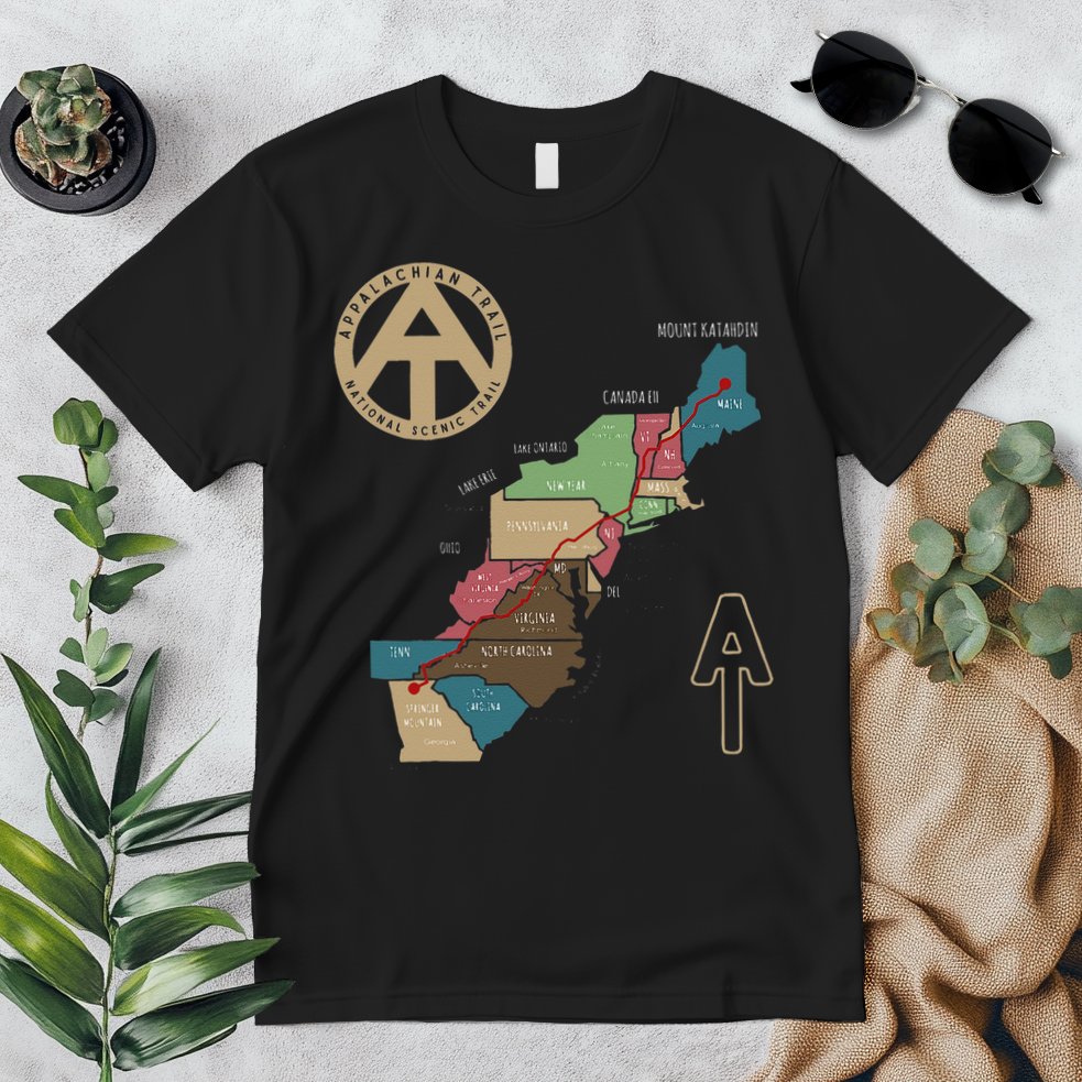 Appalachian Trail Hiking Map Premium T-Shirt