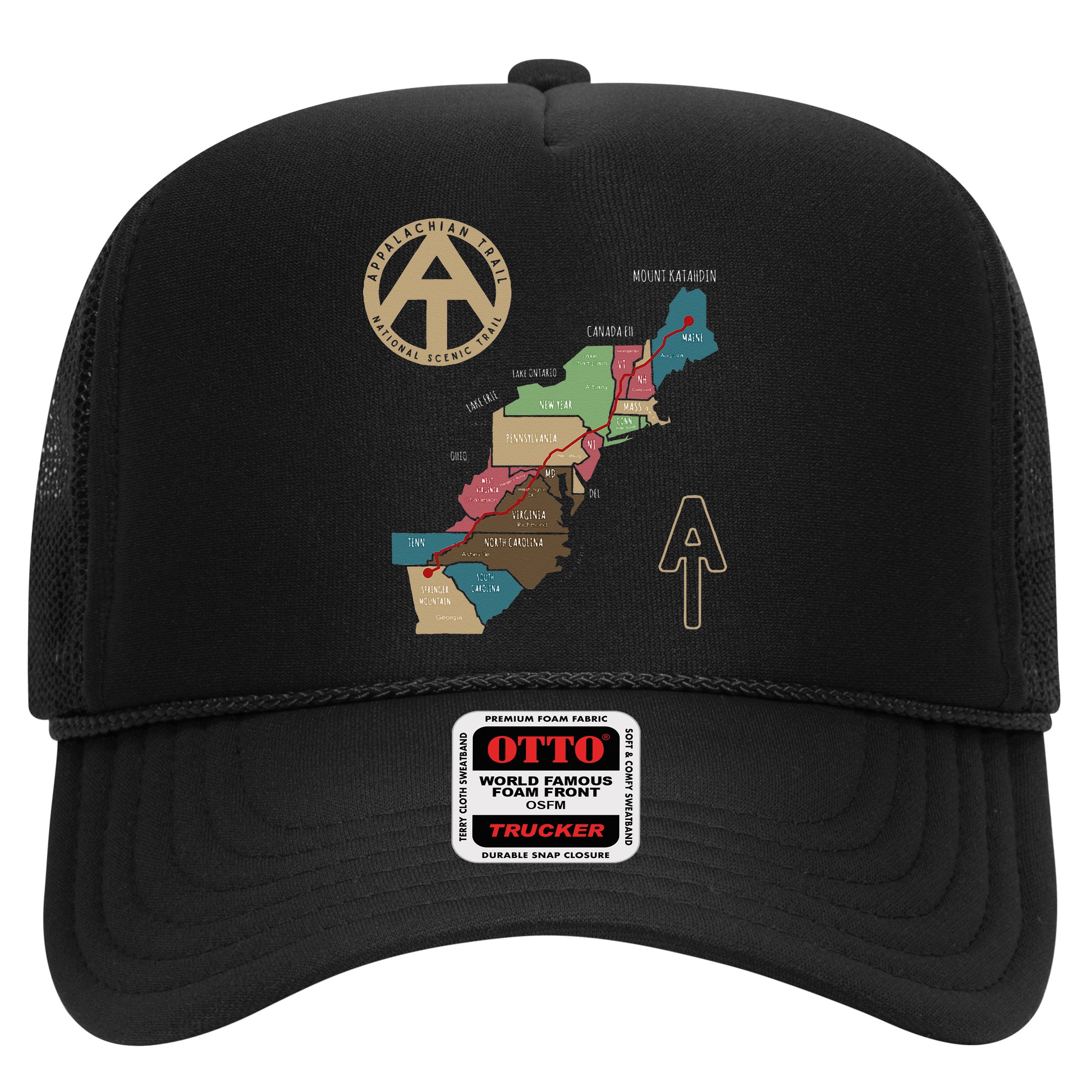 Appalachian Trail Hiking Map Hat