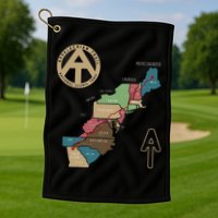 Appalachian Trail Hiking Map Golf Towel