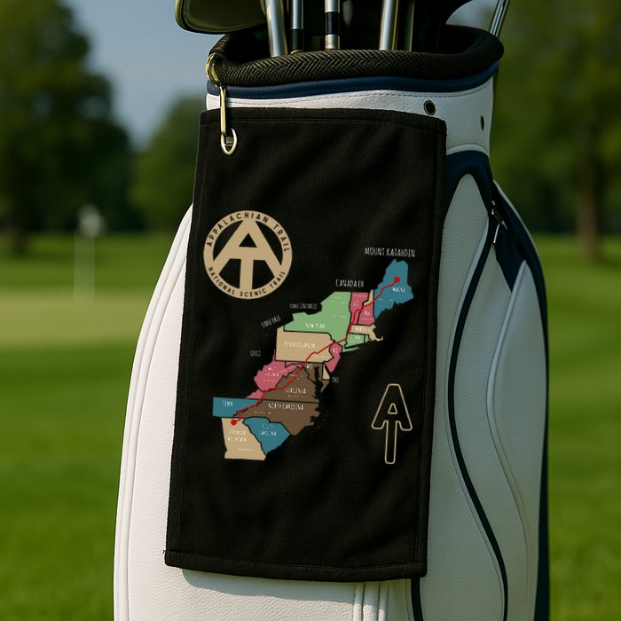 Appalachian Trail Hiking Map Golf Towel