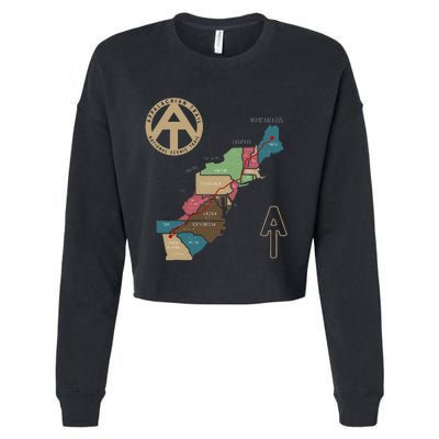 Appalachian Trail Hiking Map Cropped Pullover Crew