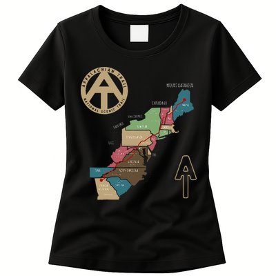 Appalachian Trail Hiking Map Womens T-Shirt