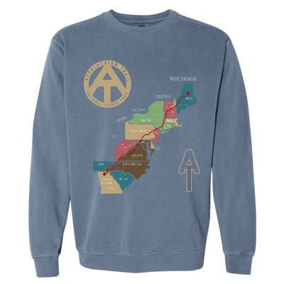 Appalachian Trail Hiking Map Garment-Dyed Sweatshirt