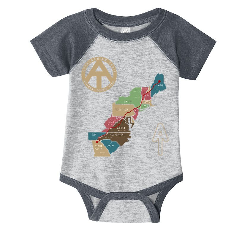 Appalachian Trail Hiking Map Infant Baby Jersey Bodysuit