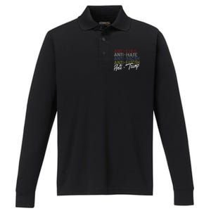 Anti Trump Hate Lies And Fascism Resist Vote Nov 5 2024 Performance Long Sleeve Polo