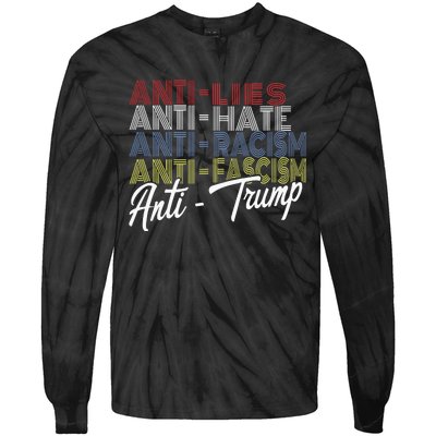 Anti Trump Hate Lies And Fascism Resist Vote Nov 5 2024 Tie-Dye Long Sleeve Shirt