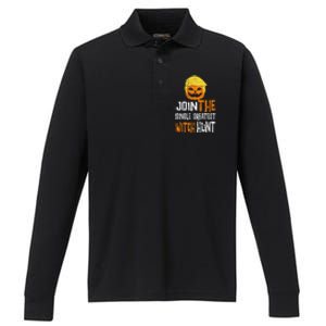 Anti Trump Halloween Pumpkin Join Single Greatest Witch Hunt Performance Long Sleeve Polo