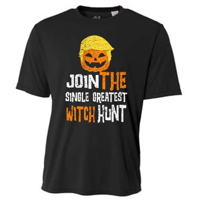 Anti Trump Halloween Pumpkin Join Single Greatest Witch Hunt Cooling Performance Crew T-Shirt