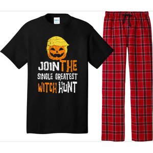 Anti Trump Halloween Pumpkin Join Single Greatest Witch Hunt Pajama Set