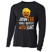 Anti Trump Halloween Pumpkin Join Single Greatest Witch Hunt Cooling Performance Long Sleeve Crew