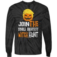 Anti Trump Halloween Pumpkin Join Single Greatest Witch Hunt Tie-Dye Long Sleeve Shirt