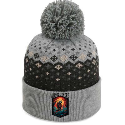 Almost There Hiking Raccoon The Baniff Cuffed Pom Beanie