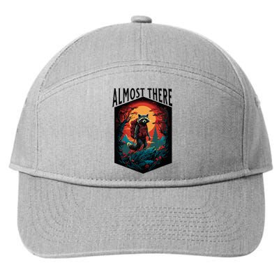 Almost There Hiking Raccoon 7-Panel Snapback Hat