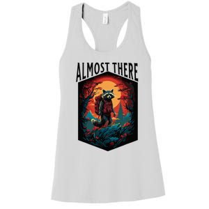 Almost There Hiking Raccoon Women's Racerback Tank