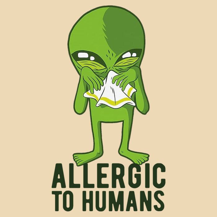 Allergic To Humans Funny Alien Bag