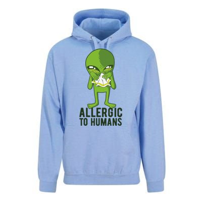 Allergic To Humans Funny Alien Unisex Surf Hoodie