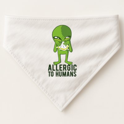 Allergic To Humans Funny Alien USA-Made Doggie Bandana