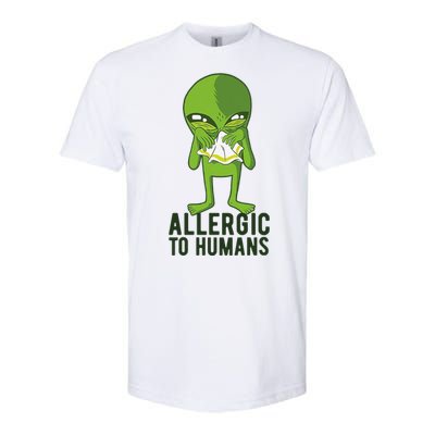 Allergic To Humans Funny Alien Softstyle® CVC T-Shirt