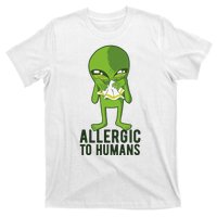 Allergic To Humans Funny Alien T-Shirt