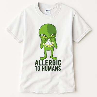 Allergic To Humans Funny Alien Tall T-Shirt