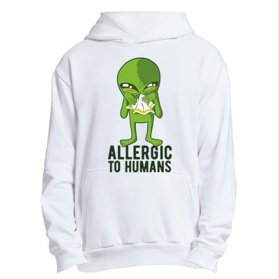 Allergic To Humans Funny Alien Urban Pullover Hoodie