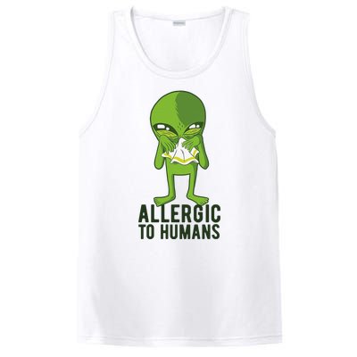 Allergic To Humans Funny Alien PosiCharge Competitor Tank