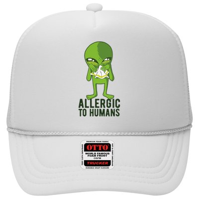 Allergic To Humans Funny Alien Trucker Hat
