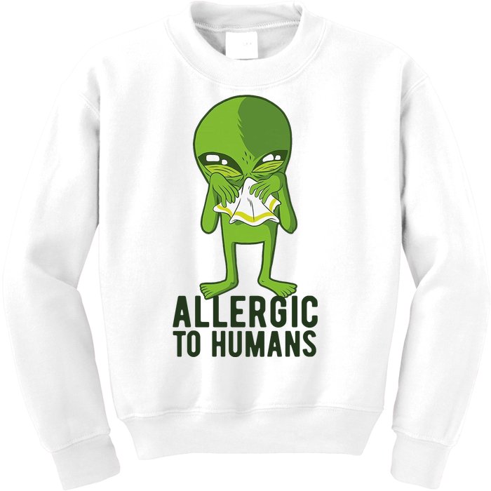 Allergic To Humans Funny Alien Kids Sweatshirt