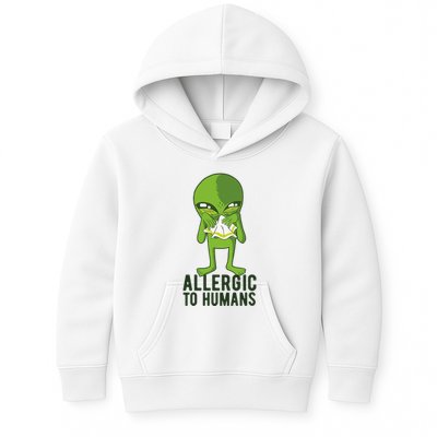 Allergic To Humans Funny Alien Kids Hoodie