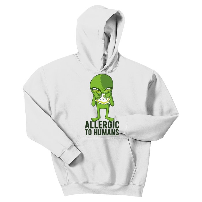 Allergic To Humans Funny Alien Kids Hoodie