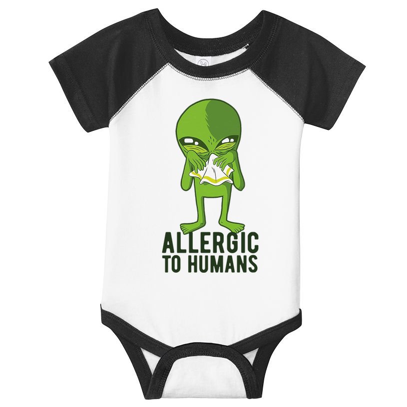 Allergic To Humans Funny Alien Infant Baby Jersey Bodysuit