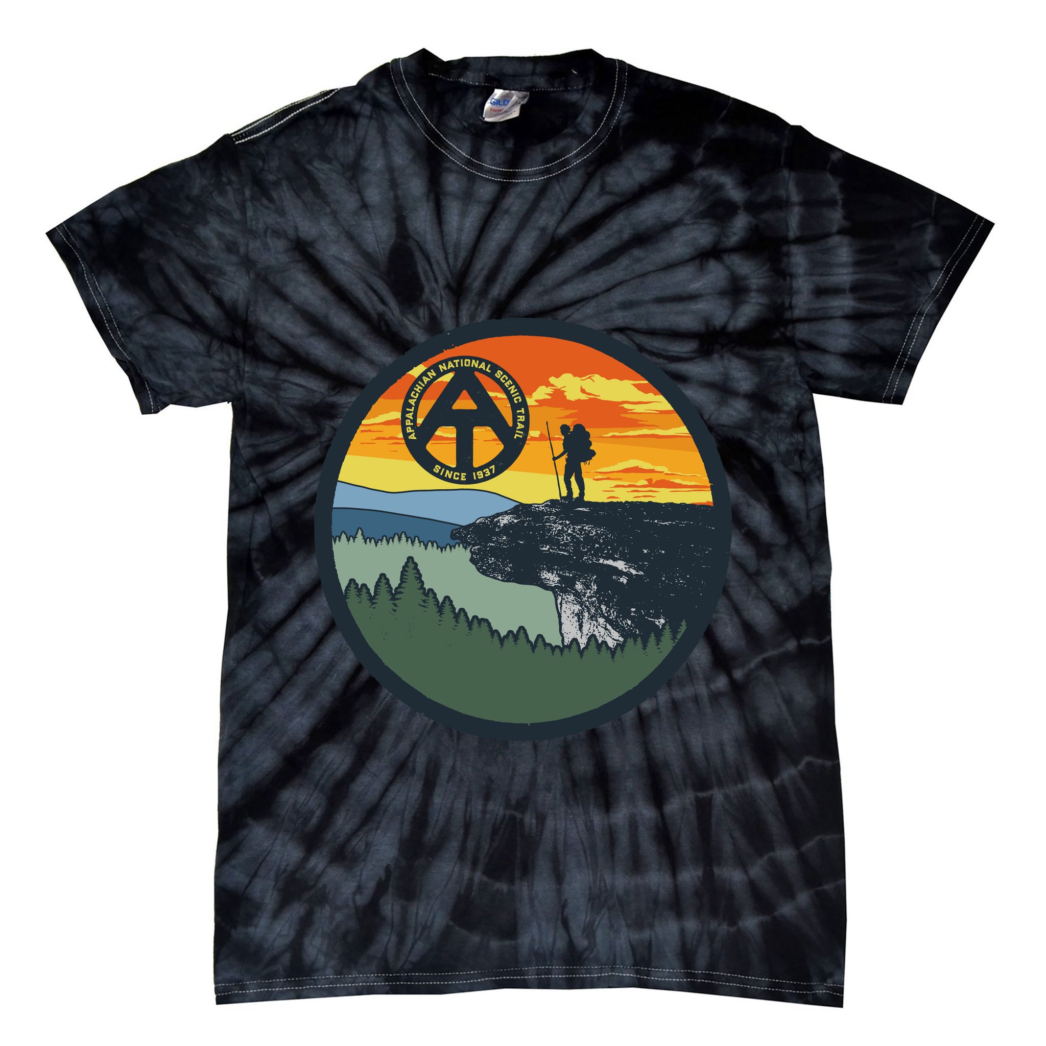 Appalachian Trail Hiker McAfee's Knob Tee Tie-Dye T-Shirt