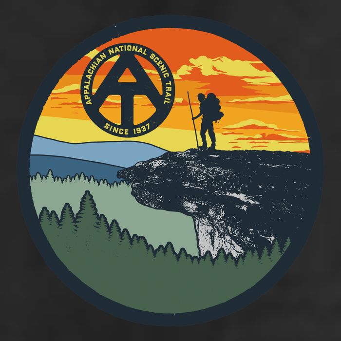 Appalachian Trail Hiker McAfee's Knob Tee Golf Towel