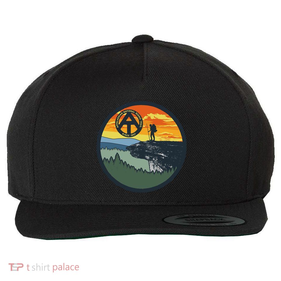 Appalachian Trail Hiker McAfee's Knob Tee Wool Snapback Cap