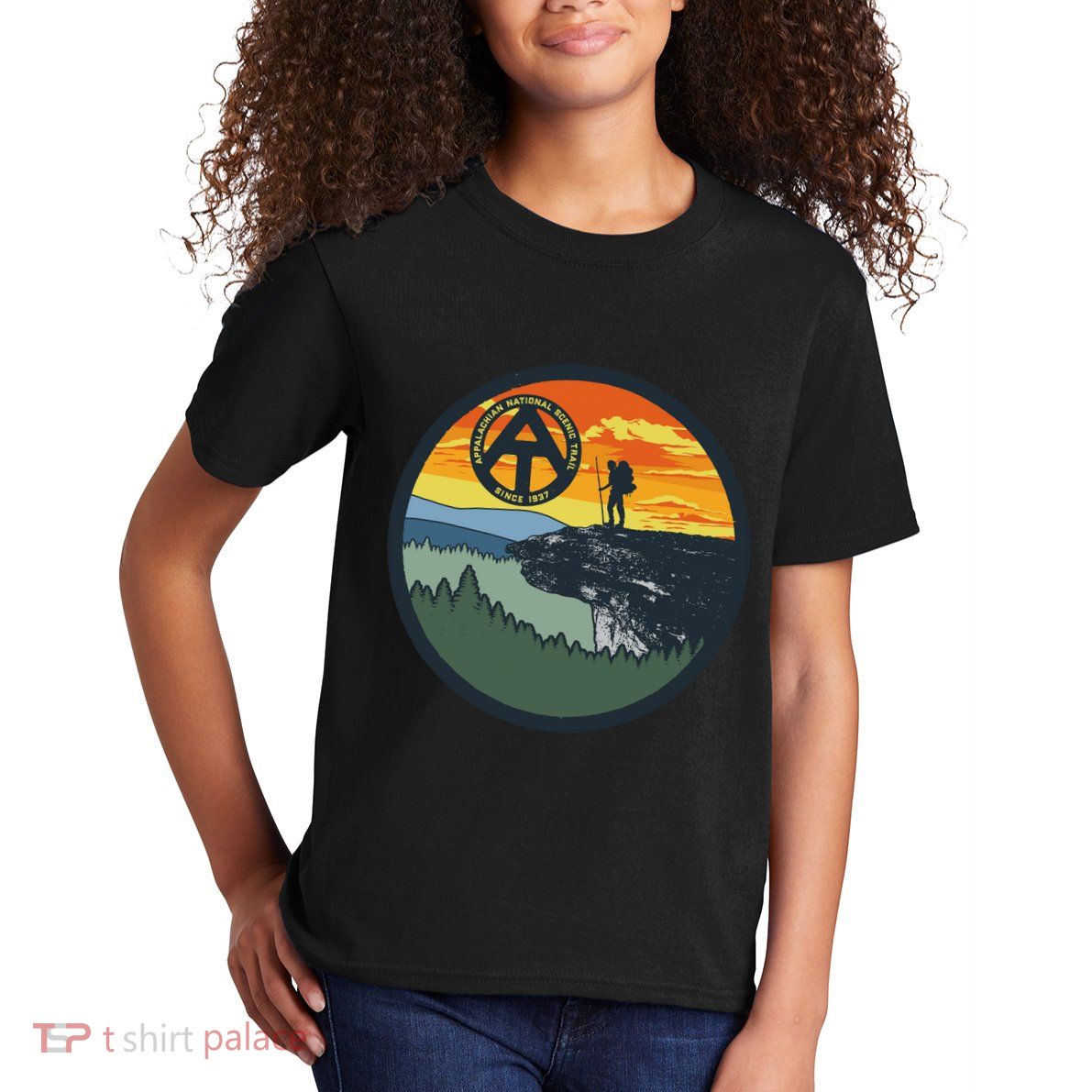 Appalachian Trail Hiker McAfee's Knob Tee Kids T-Shirt