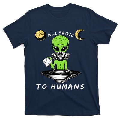 Allergic To Humans Funny Alien Ufo Sniffing T-Shirt