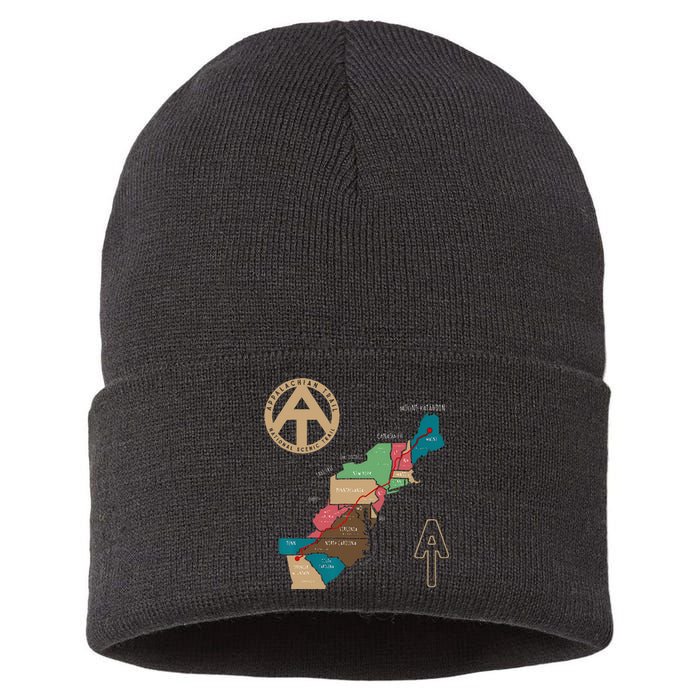 Appalachian Trail Hiking Map Sustainable Knit Beanie