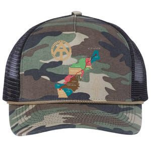 Appalachian Trail Hiking Map Retro Rope Trucker Hat Cap