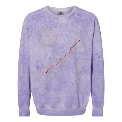 Appalachian Trail Hiking Map Outdoor Adventure Trailing Colorblast Crewneck Sweatshirt