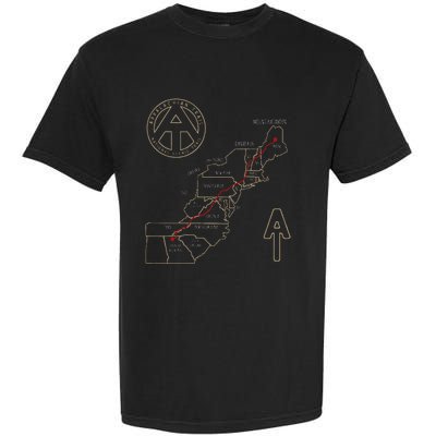 Appalachian Trail Hiking Map Outdoor Adventure Trailing Garment-Dyed Heavyweight T-Shirt