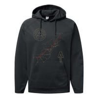 Appalachian Trail Hiking Map Outdoor Adventure Trailing Performance Fleece Hoodie