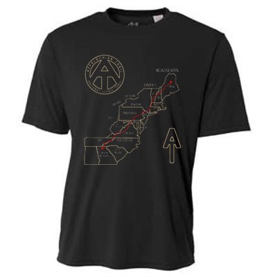 Appalachian Trail Hiking Map Outdoor Adventure Trailing Cooling Performance Crew T-Shirt