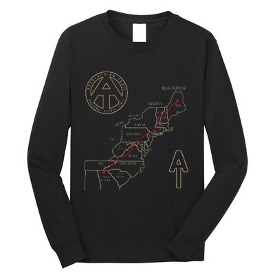 Appalachian Trail Hiking Map Outdoor Adventure Trailing Long Sleeve Shirt