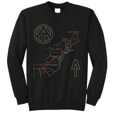 Appalachian Trail Hiking Map Outdoor Adventure Trailing Sweatshirt