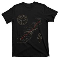 Appalachian Trail Hiking Map Outdoor Adventure Trailing T-Shirt