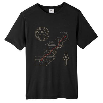 Appalachian Trail Hiking Map Outdoor Adventure Trailing Tall Fusion ChromaSoft Performance T-Shirt