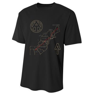 Appalachian Trail Hiking Map Outdoor Adventure Trailing Performance Sprint T-Shirt