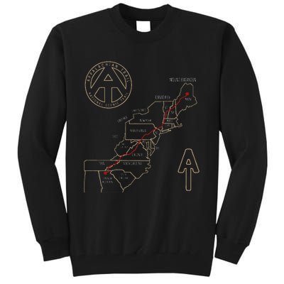 Appalachian Trail Hiking Map Outdoor Adventure Trailing Tall Sweatshirt