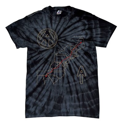 Appalachian Trail Hiking Map Outdoor Adventure Trailing Tie-Dye T-Shirt